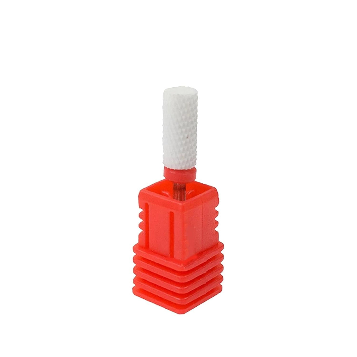 Trina Ceramic Nail Drill Bit for Artificial Nail Shaping and Filing - Red Roll Shape, Durable & Gentle on Nails