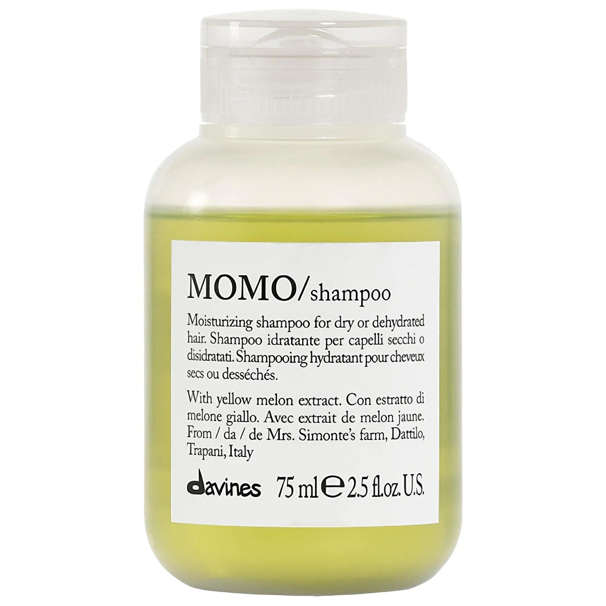 Davines Mini MOMO Hydrating Shampoo for Dry Hair - Sulfate-Free, Paraben-Free, Natural Hair Care