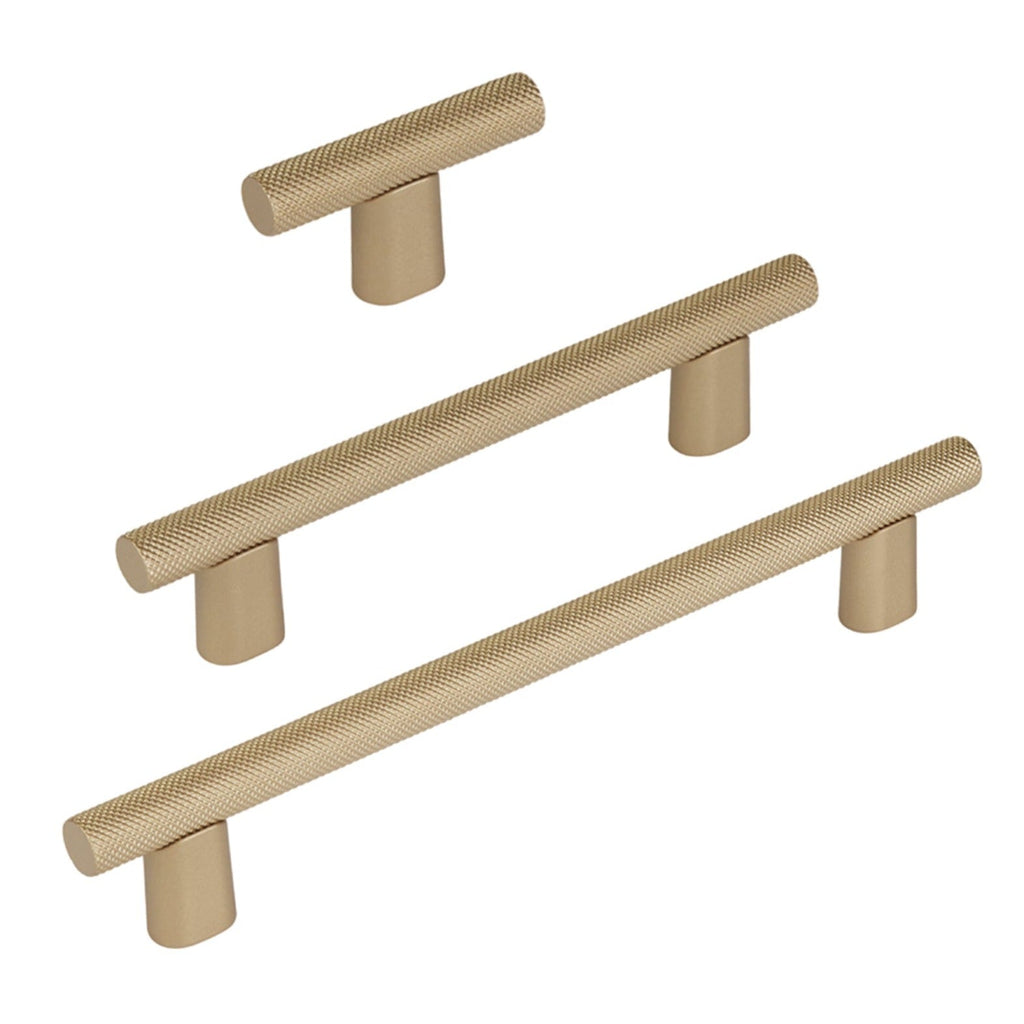 Knurled "Karl" Champagne Bronze Cabinet Knobs and Drawer Pulls