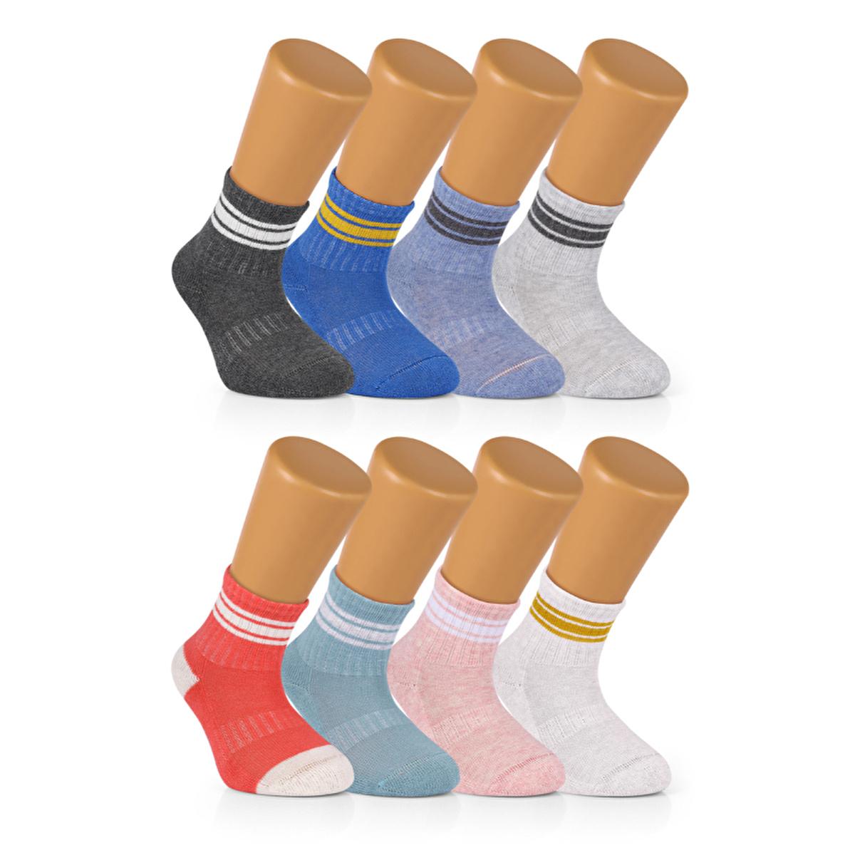 Ozzy Socks 8-Piece Cotton Baby Socks Set for 1-3 Year Olds - Soft, Durable, Stretchy Footwear