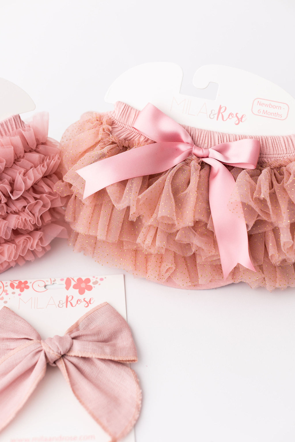 Vintage Pink & Gold Glitter Ruffle Tutu Bloomer