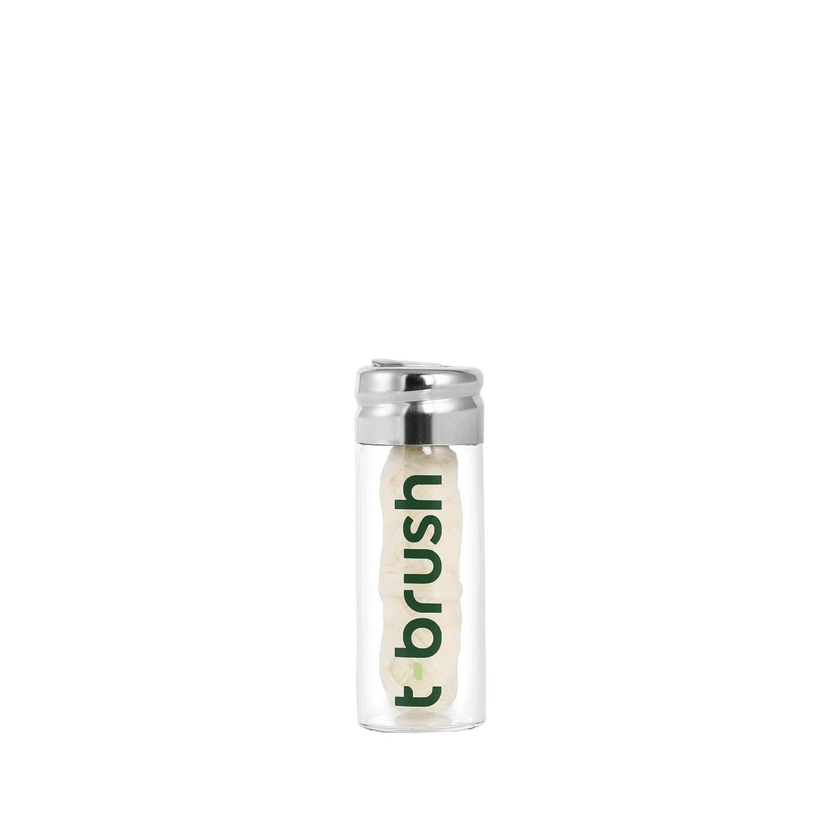 T-Brush Mint Flavored Dental Floss in Glass Container - Eco-Friendly Oral Hygiene Solution
