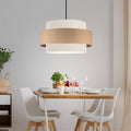 Homing Retro Fabric Pendant Light - Minimalist Lighting with E27 Socket, 30 cm Width, 80 cm Adjustable Length
