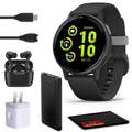 Garmin Vivoactive 5 Fitness Tracker Smart Watch for Women & Men with Slate Aluminum Bezel with Black Case and Silicone Band with 11 Days Battery Life and Bright 1.2” AMOLED Touchscreen Display