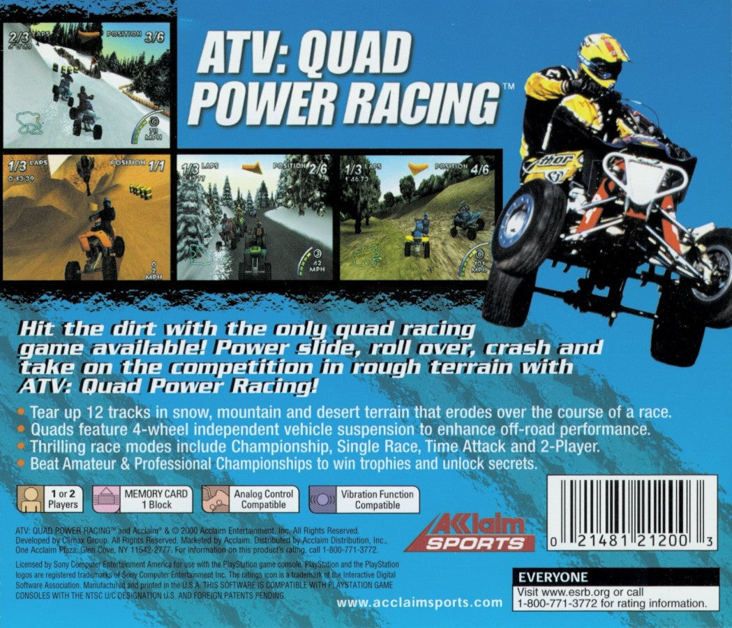 ATV Quad: Power Racing – PlayStation 1 (PS1)