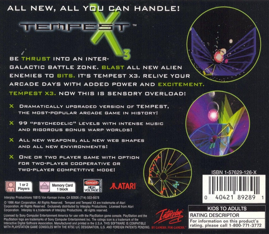 Tempest X3 An Inter-Galactic Battle Zone – PlayStation 1 (PS1)