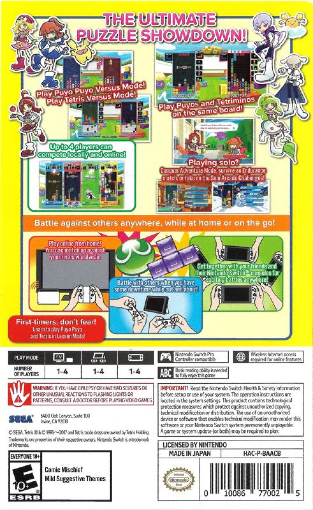 Puyo Puyo Tetris  – Nintendo Switch (NS)