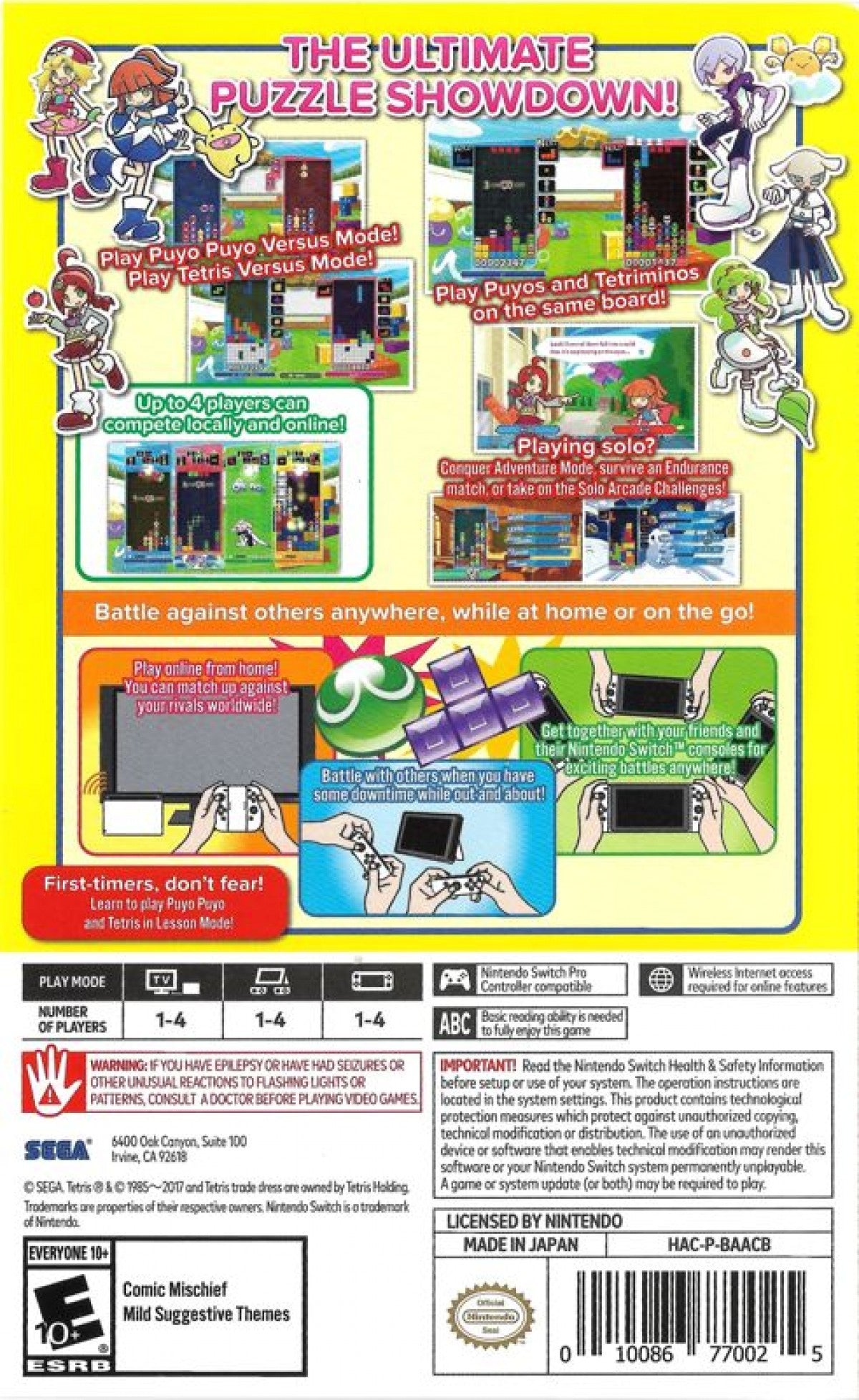 Puyo Puyo Tetris  – Nintendo Switch (NS)