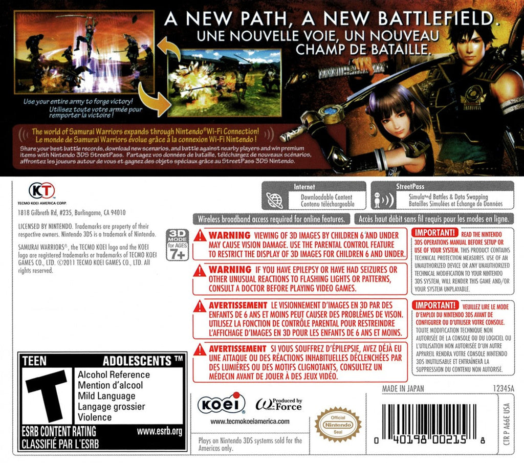 Samurai Warriors Chronicles – Nintendo 3DS (3DS)