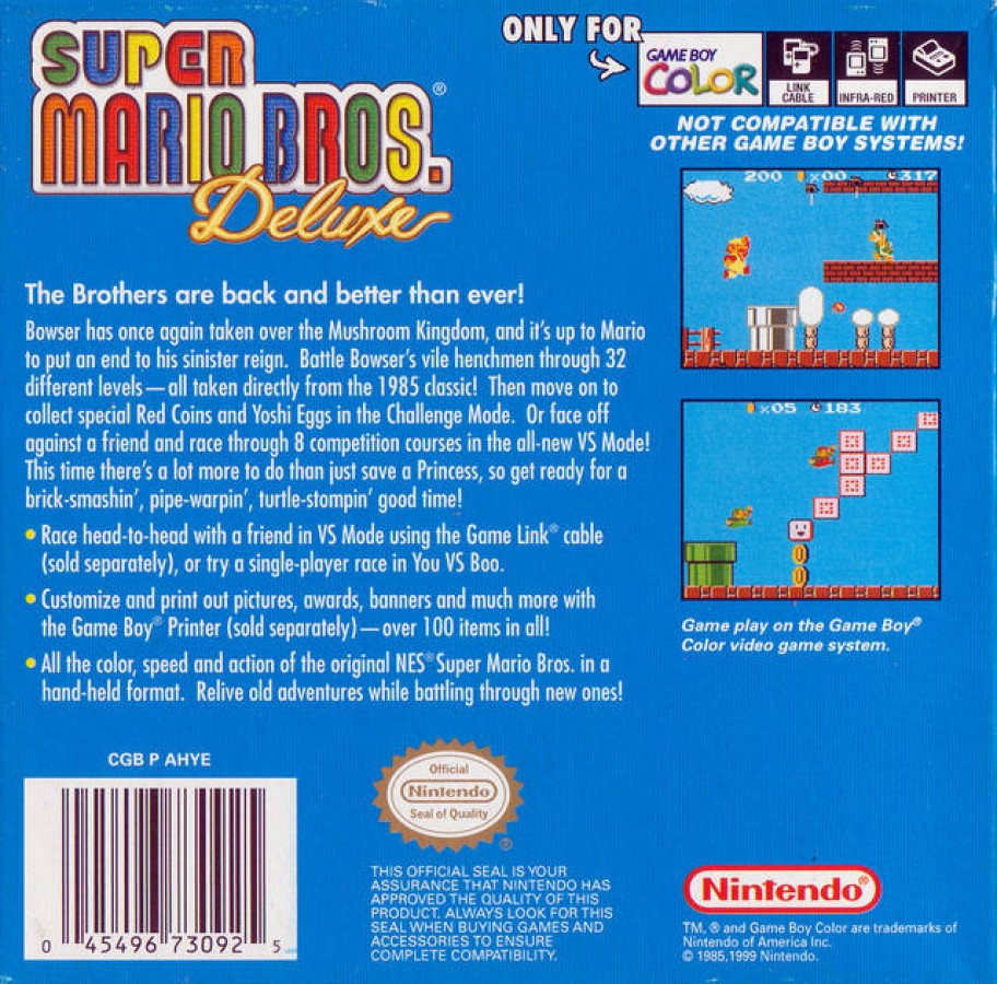 Super Mario Bros. Deluxe – Game Boy Color (GBC)