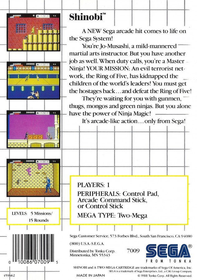 Shinobi – Sega Master System (SMS)