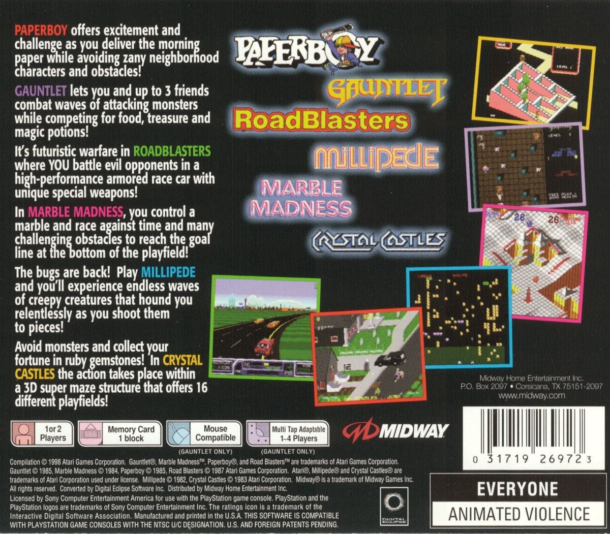 Arcade's Greatest Hits: Atari Collection 2 – PlayStation 1 (PS1)