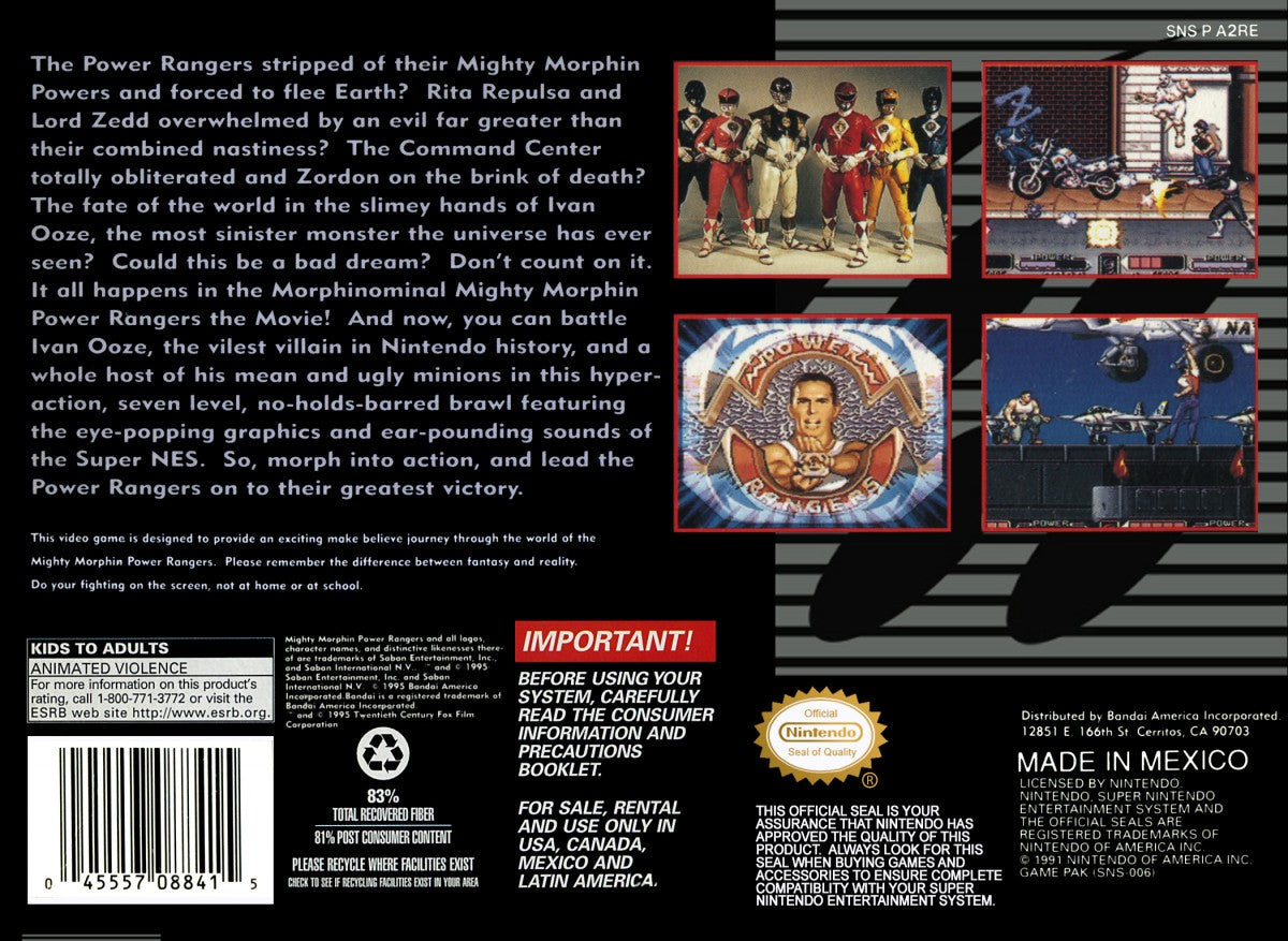 Mighty Morphin Power Rangers The Movie – Super Nintendo Entertainment System (SNES)