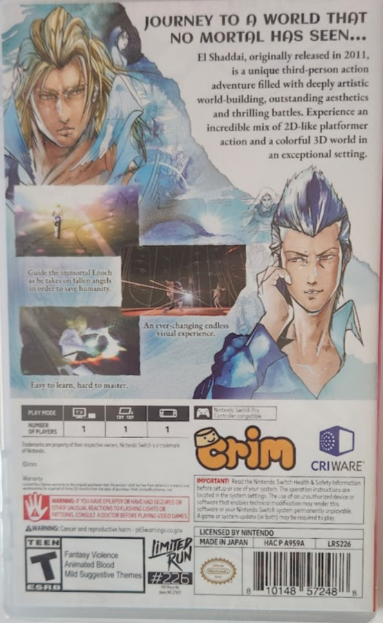 El Shaddai: Ascension of the Metatron [Limited Run #226] – Nintendo Switch (NS)