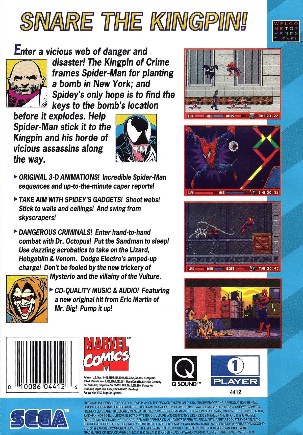 Spider-Man vs Kingpin – Sega CD (SCD)