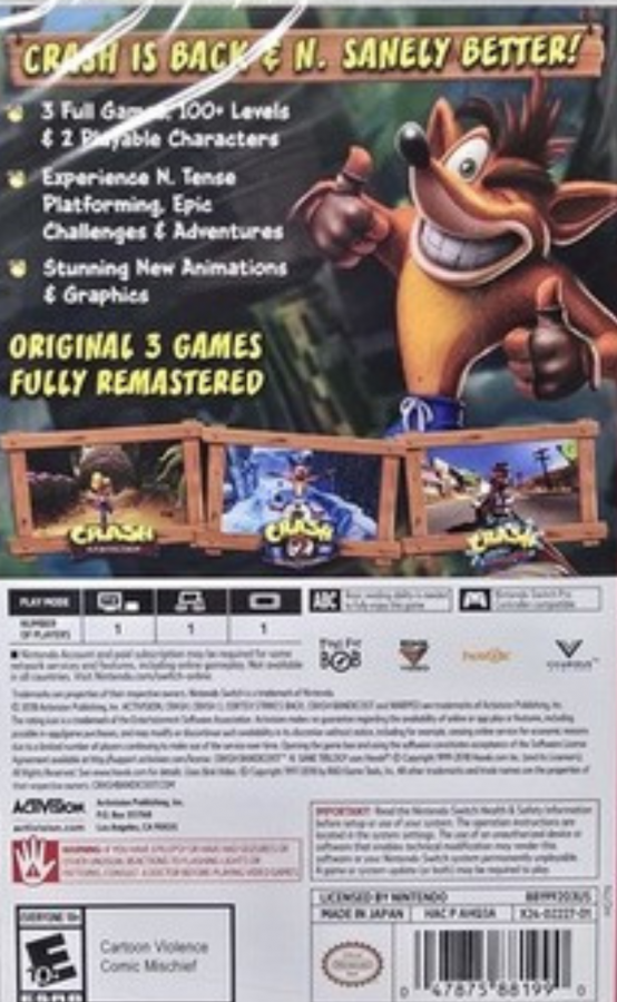 Crash Bandicoot N. Sane Trilogy – Nintendo Switch (NS)