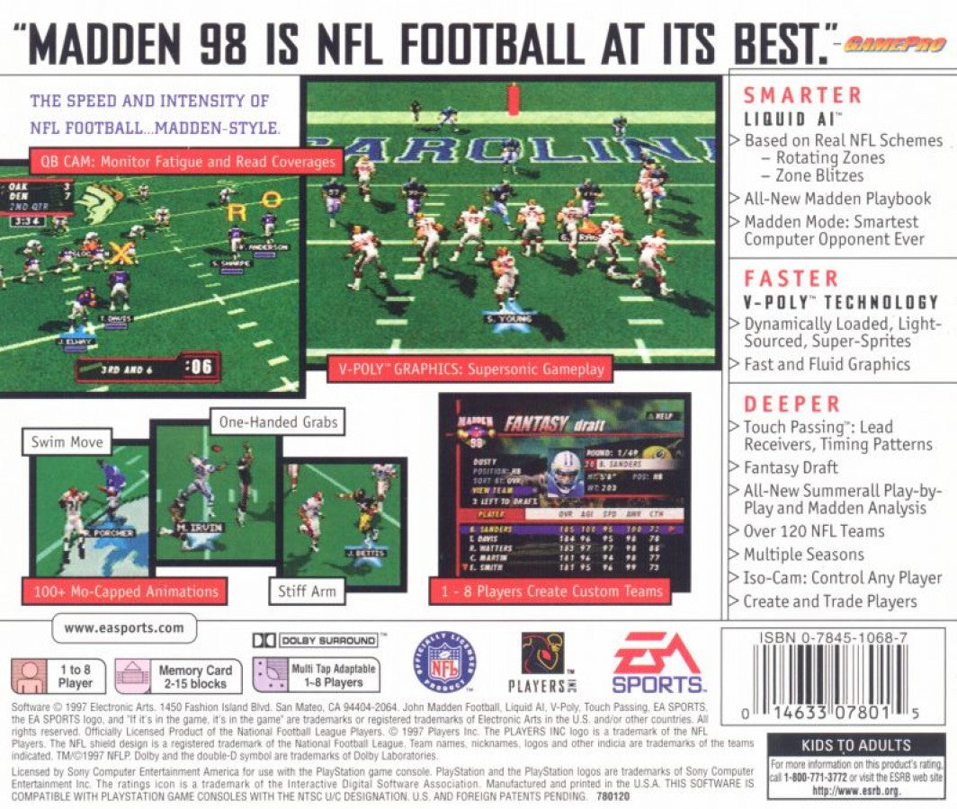 Madden NFL 98 – PlayStation 1 (PS1)