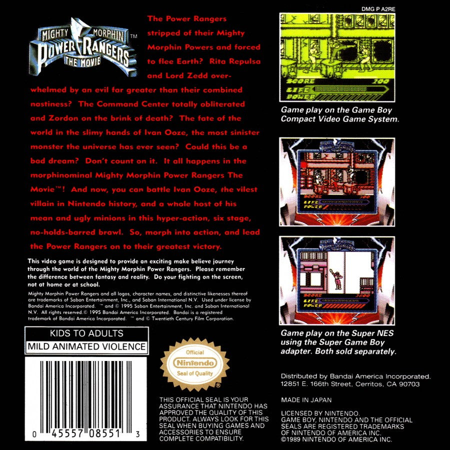 Mighty Morphin Power Rangers: The Movie – Game Boy (GB)