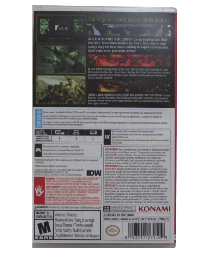 Metal Gear Solid: Master Collection Vol. 1 – Nintendo Switch (NS)