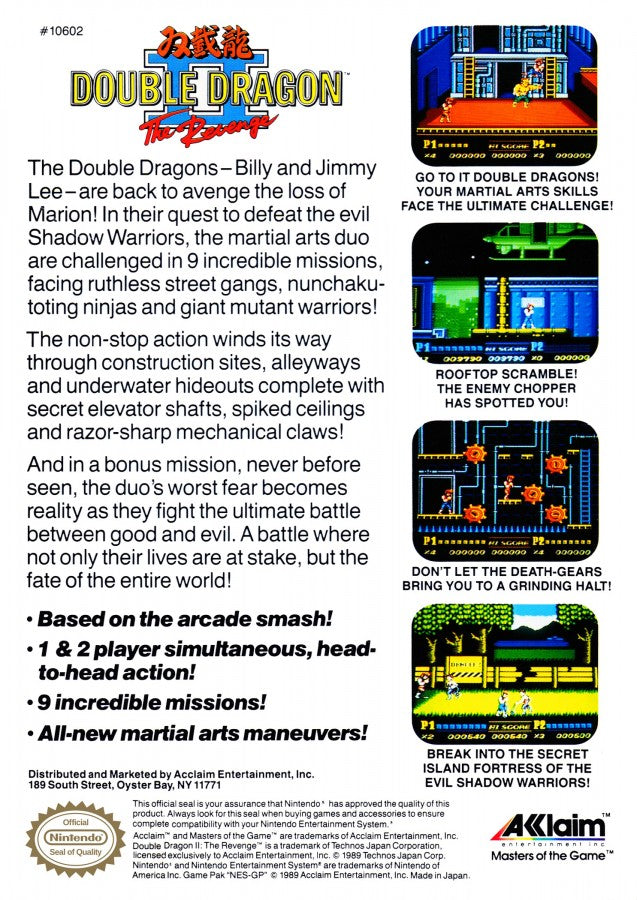 Double Dragon II – Nintendo Entertainment System (NES)