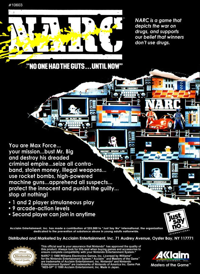 NARC [CIB] – Nintendo Entertainment System (NES)