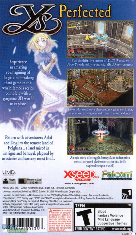 Ys: The Oath in Felghana – PlayStation Portable (PSP)
