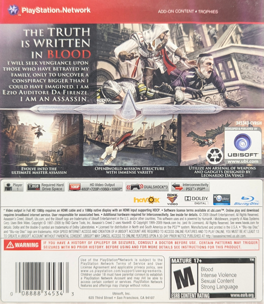 Assassin's Creed II [Greatest Hits] – PlayStation 3 (PS3)