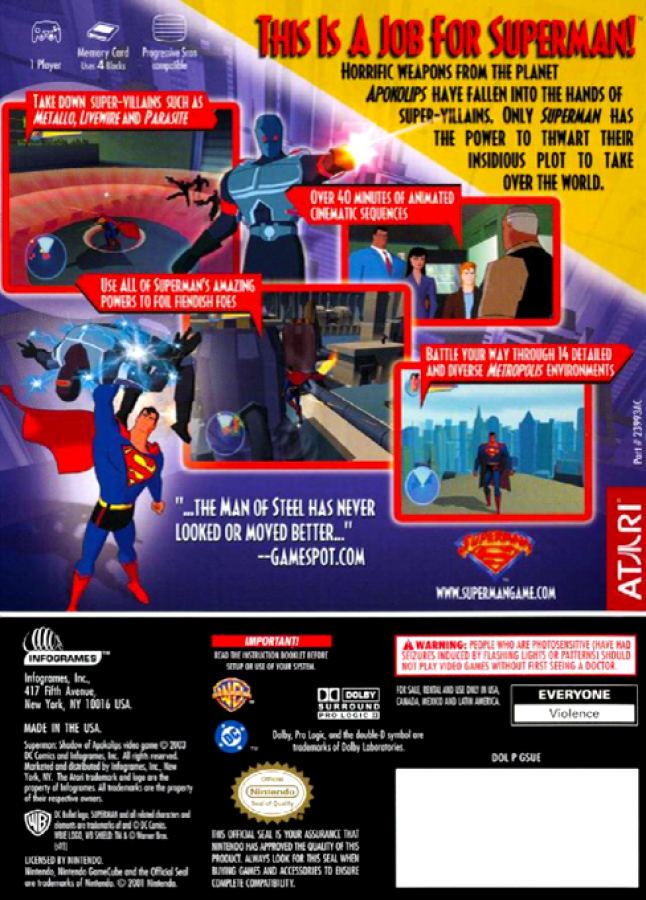 Superman: Shadow of Apokolips – GameCube (GC)