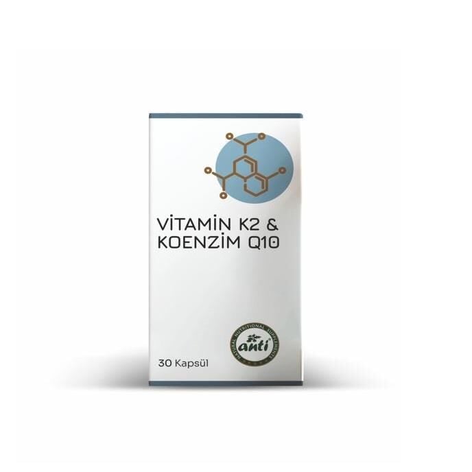 Anti Naturel Coenzyme Q10 & Vitamin K2 Dietary Supplement 30 Capsules