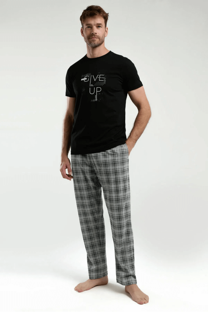 Arnetta AR3350 Plus Size Men's Pajama Set in Black