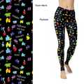 Team Work Autism Leggings with Pockets Awareness