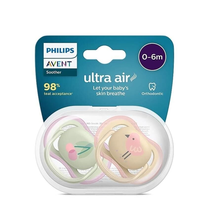 Avent Ultra Air Pacifier 0-6 Months Breathable 2-Pack