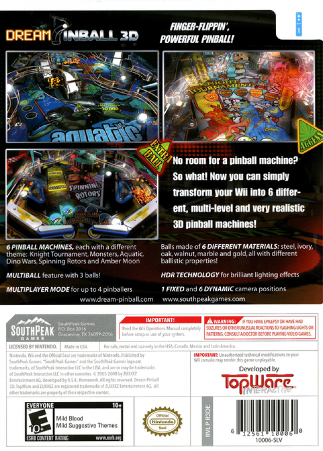 Dream Pinball 3D – Nintendo Wii (Wii)