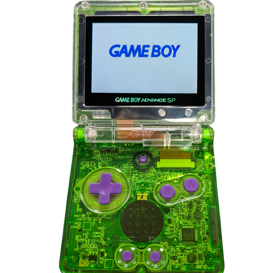 Game Boy Advance SP (GBA SP) [Custom Green Shell] [Backlit AGS-101] – Game Boy Advance SP (GBA SP)