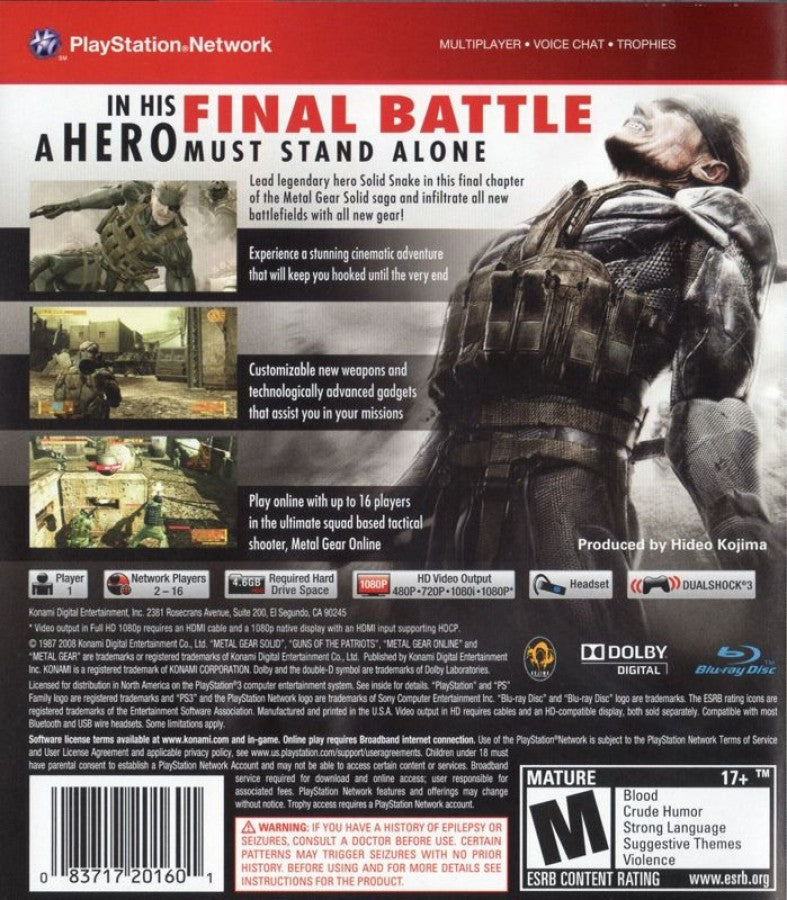 Metal Gear Solid 4: Guns of the Patriots [Greatest Hits] – PlayStation 3 (PS3)