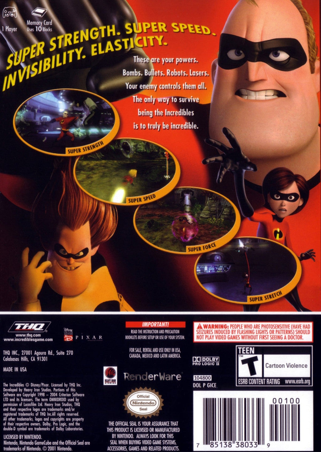 Disney Pixar The Incredibles – GameCube (GC)