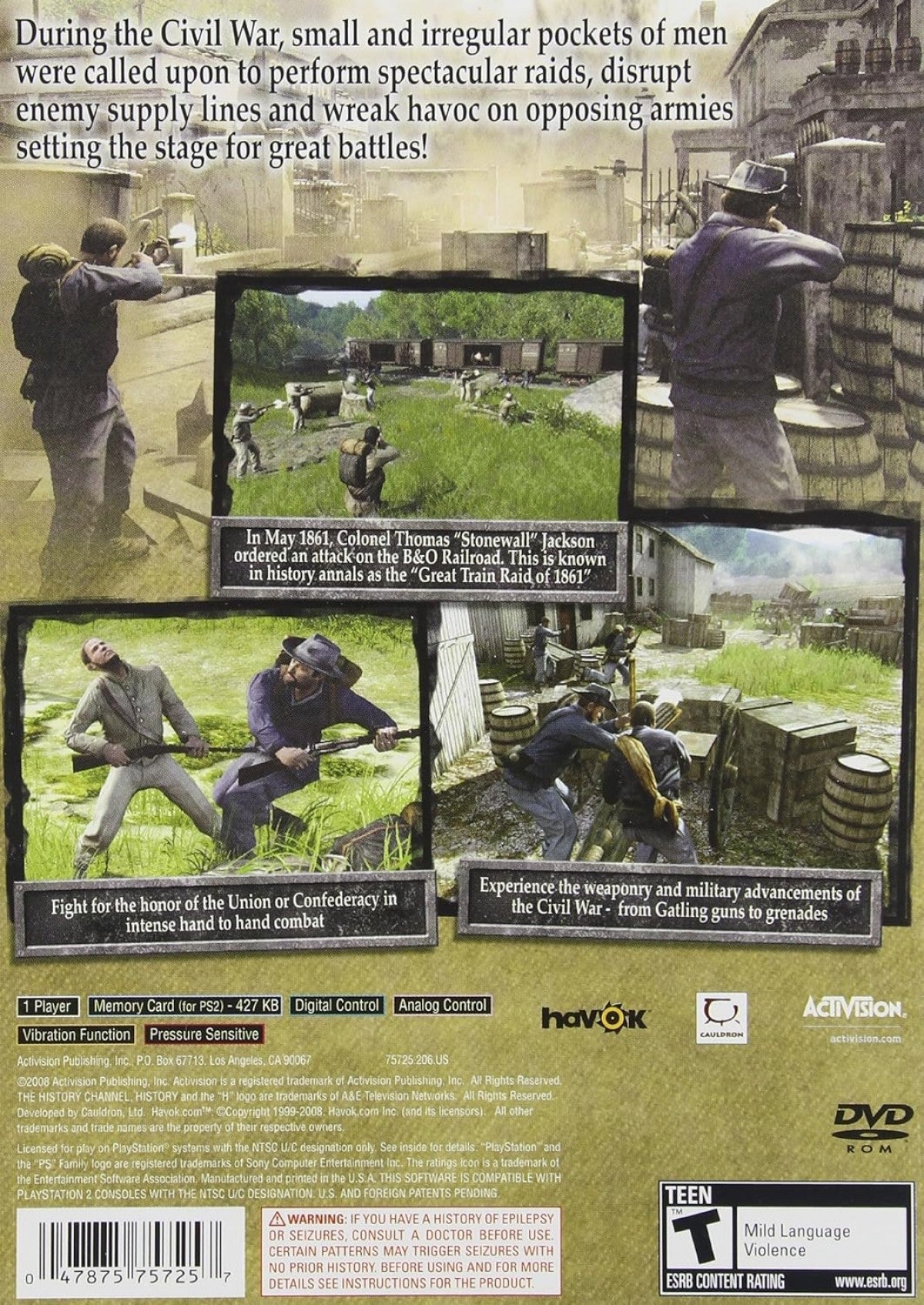 History Channel: Civil War: Secret Missions – PlayStation 2 (PS2)