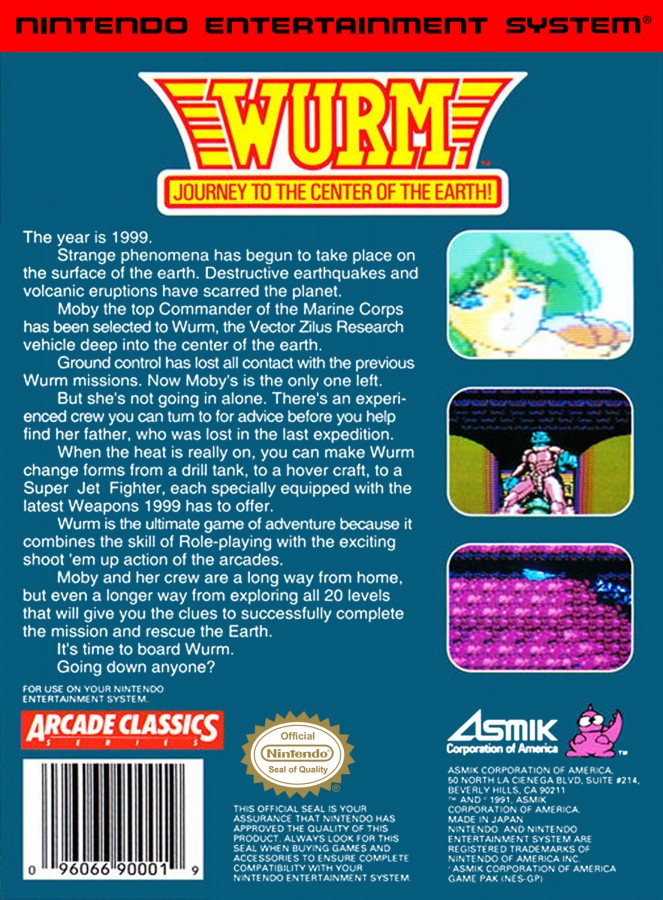 WURM: Journey to the Center of tthe Earth [CIB] – Nintendo Entertainment System (NES)
