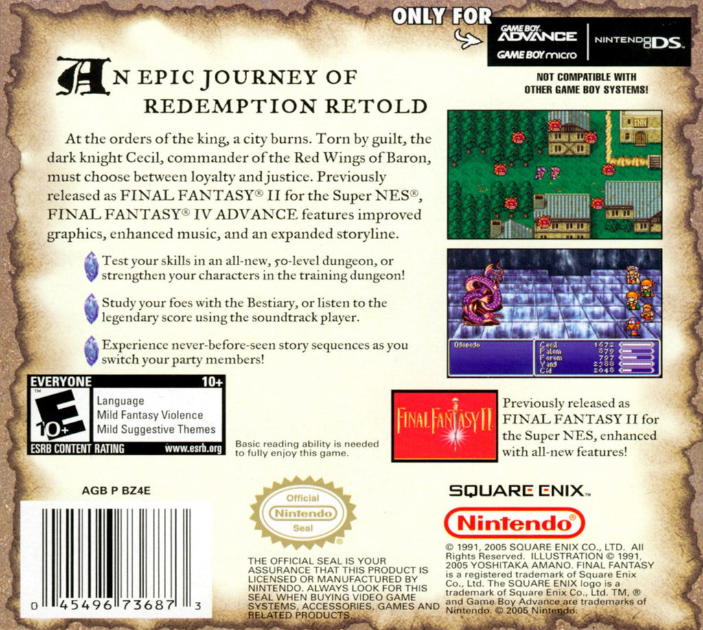 Final Fantasy IV Advance [CIB] – Game Boy Advance (GBA)