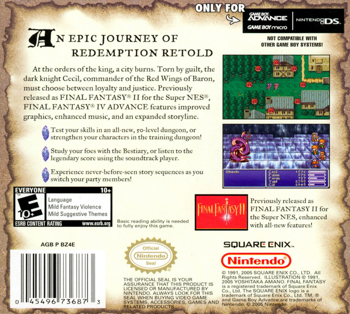 Final Fantasy IV Advance [CIB] – Game Boy Advance (GBA)