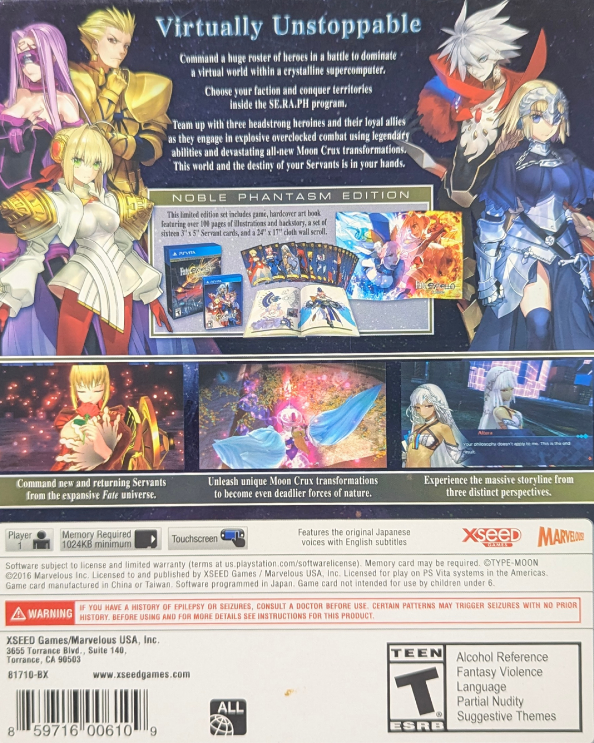 Fate/EXTELLA: The Umbral Star [Noble Phantasm Edition] [CIB] — PlayStation VITA (PS VITA)