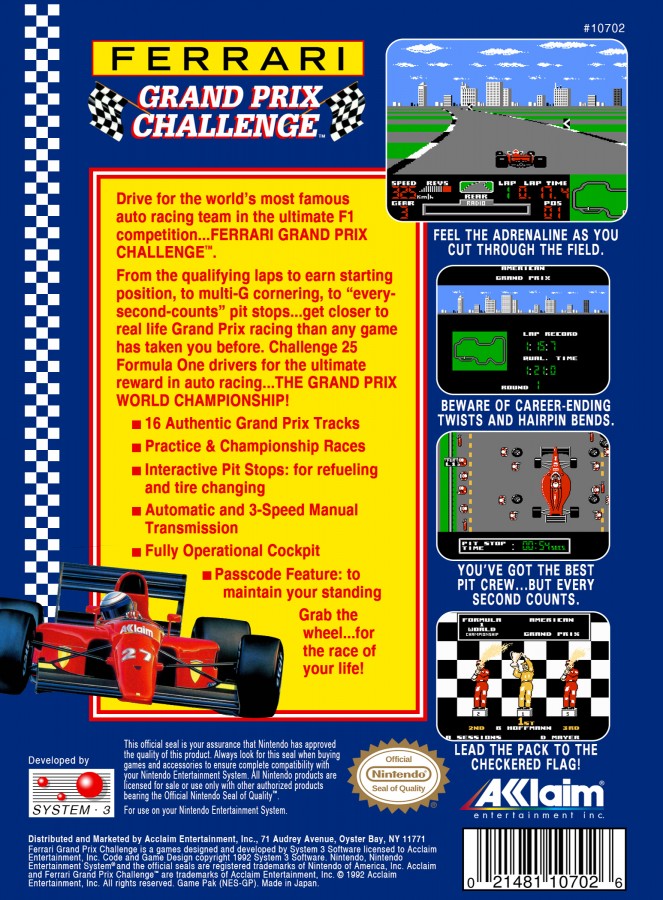 Ferrari Grand Prix Challenge – Nintendo Entertainment System (NES)