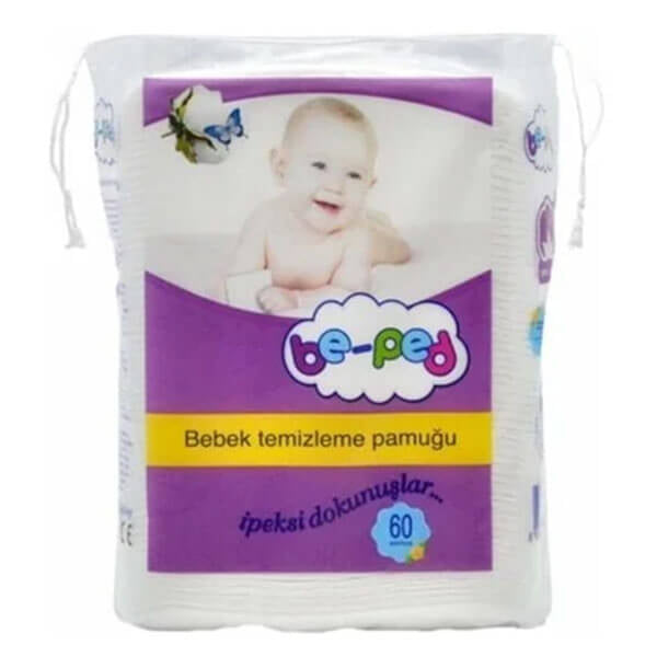 Be Ped Baby Cotton Cleansing Pads for Gentle Care 60 Count