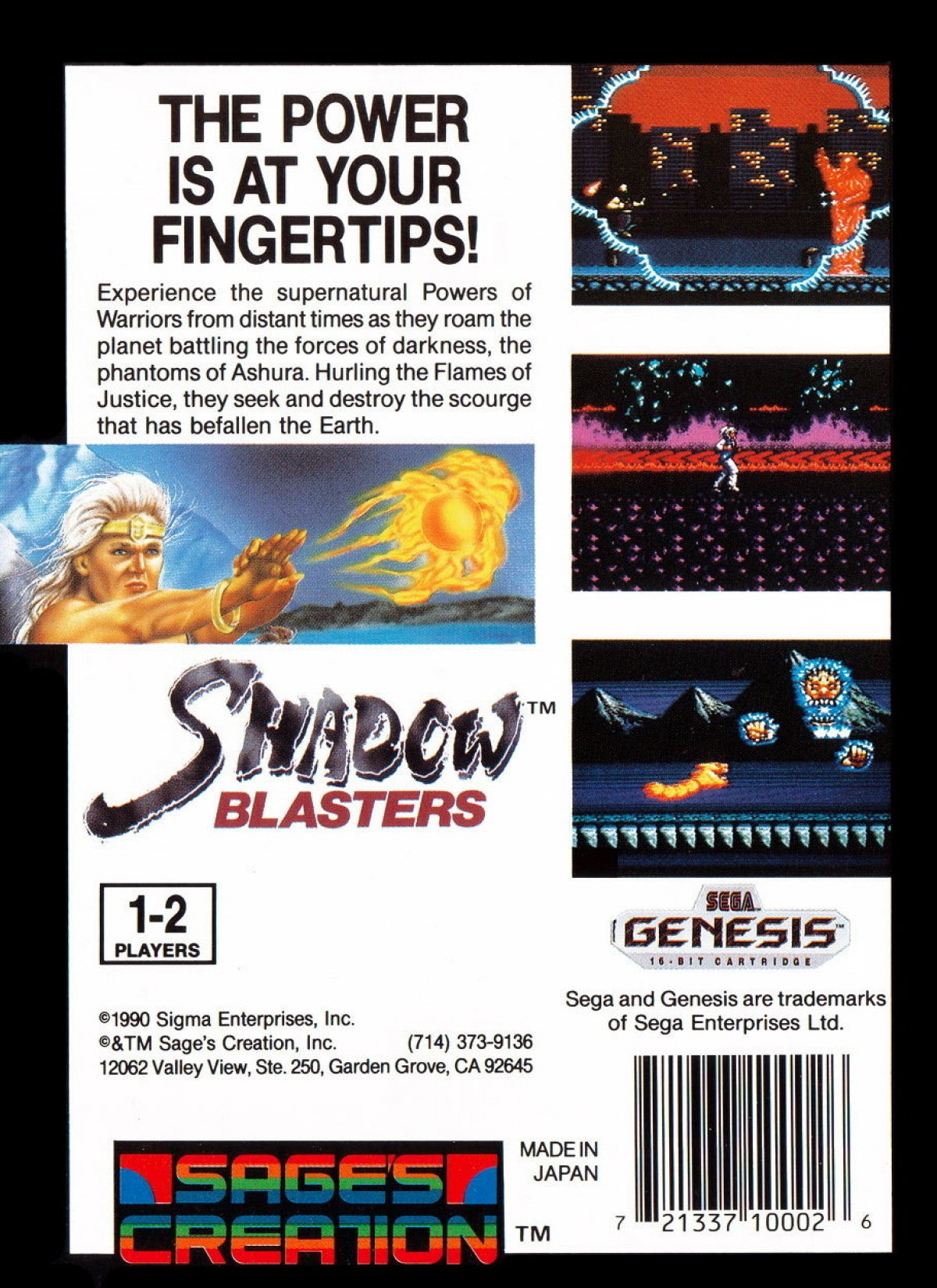 Shadow Blasters – Sega Genesis (GEN)