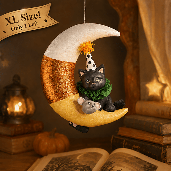 XL Party Kitty Candy Corn Moon - LAST CHANCE!
