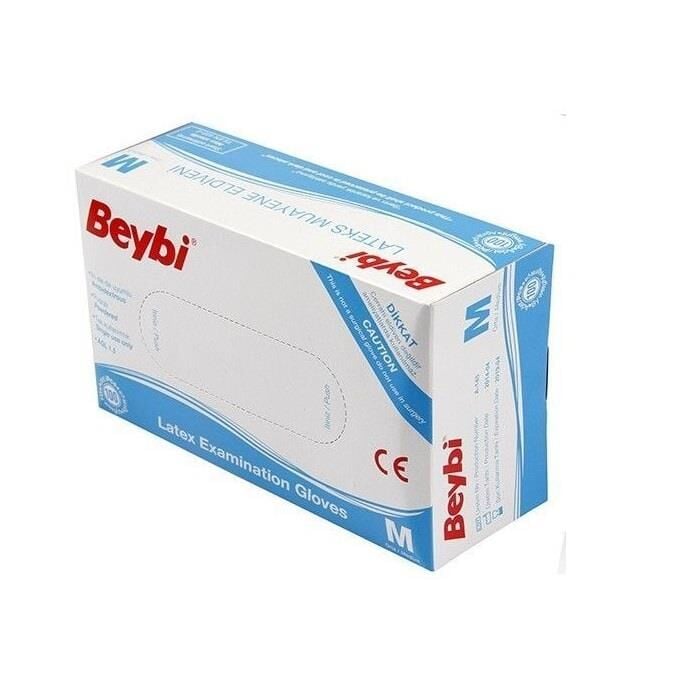Beybi Powdered Examination Gloves Medium 100 Count