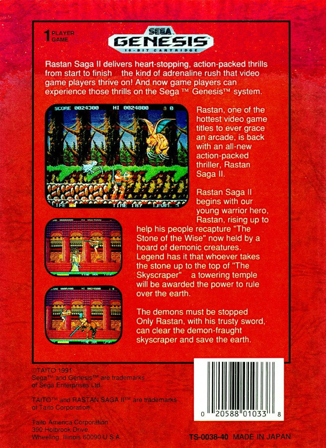 Rastan Saga II  – Sega Genesis (GEN)