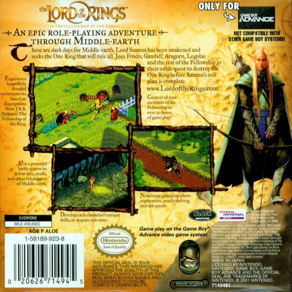 Lord of the Rings: The Fellowship of the Ring – Game Boy Advance (GBA)