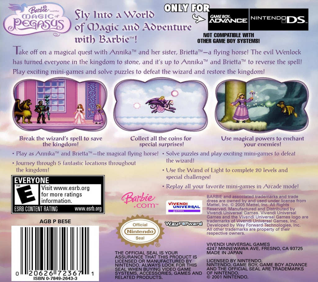 Barbie and the Magic of Pegasus – Game Boy Advance (GBA)