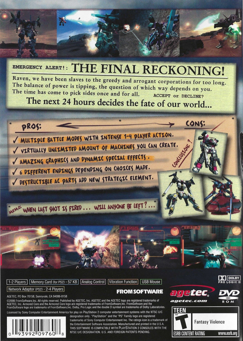 Armored Core: Last Raven – PlayStation 2 (PS2)